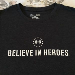 believe in heroes under armour shirt